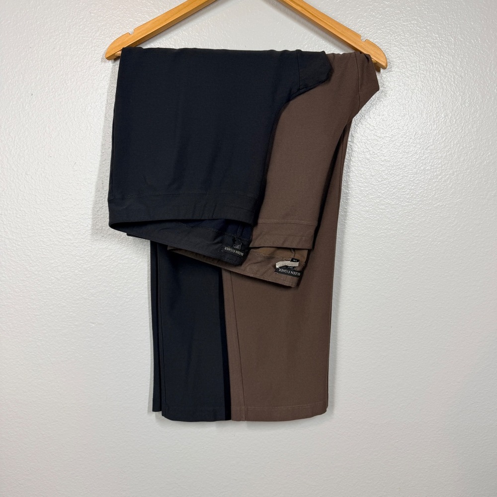 Eileen Fisher Pants Women's Large Black Brown Washable Crepe Ankle Trousers Lot